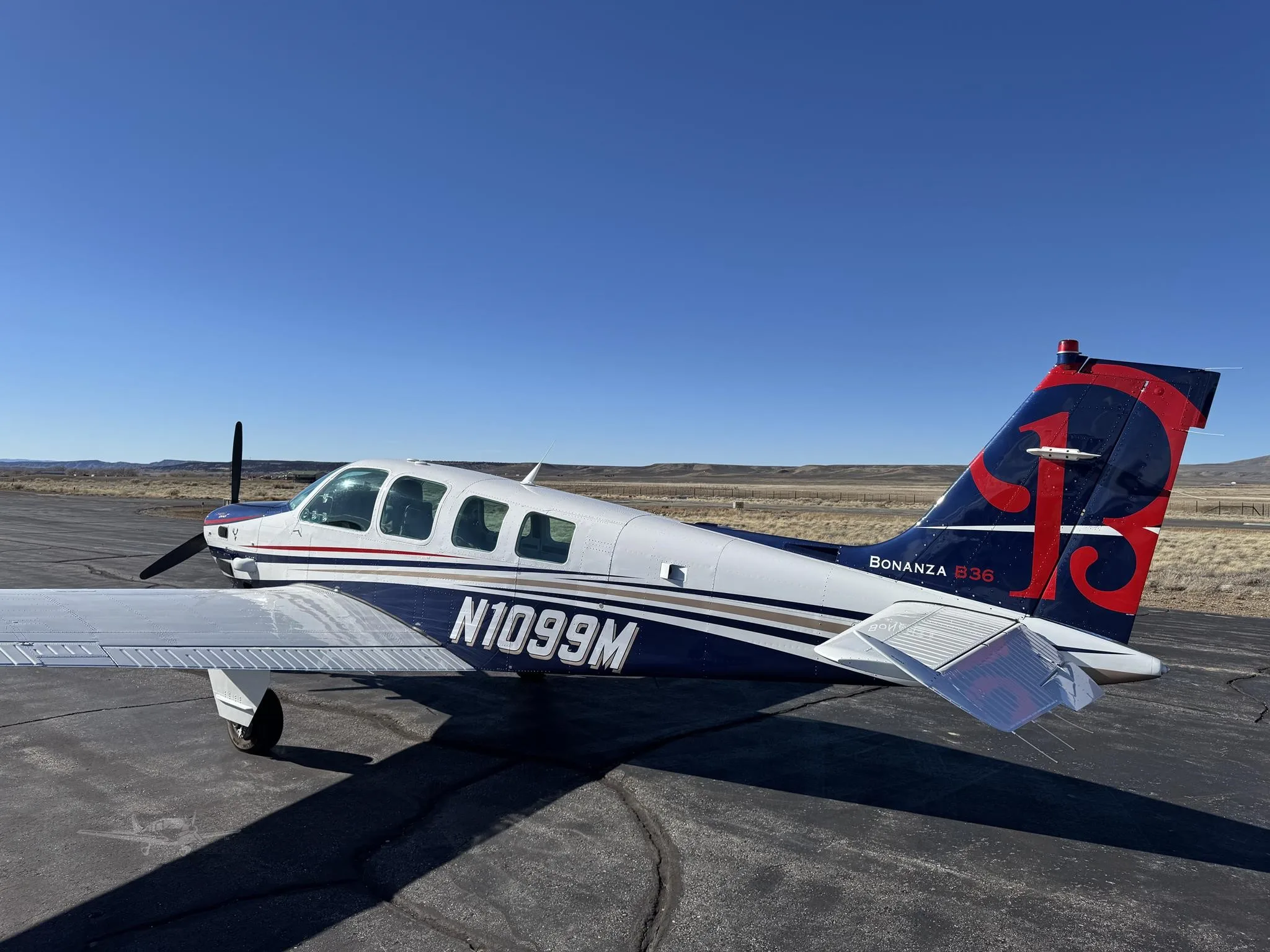 Exterior view of a 1996 BEECHCRAFT B36TC BONANZA.