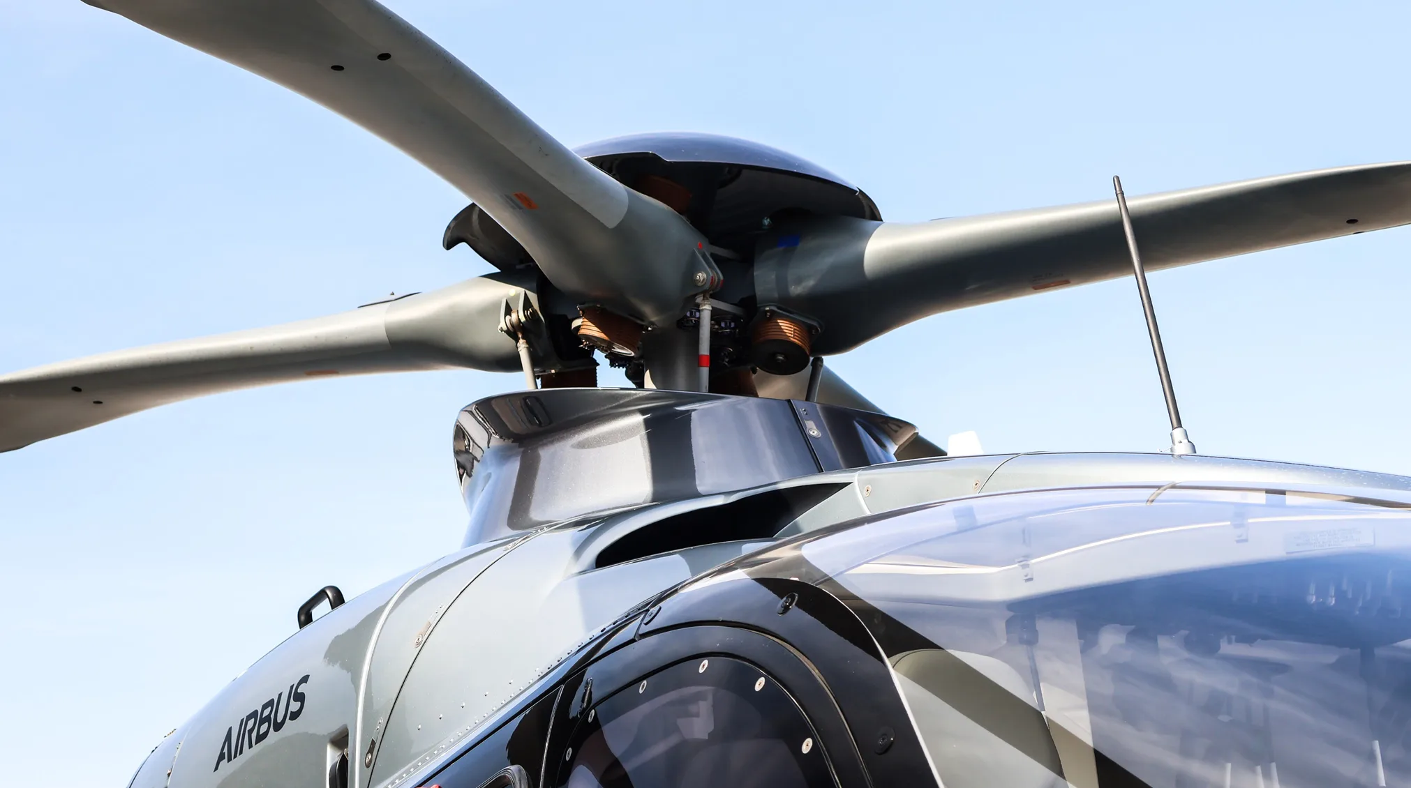 Engine detail of a 2023 Airbus H135 T3H.
