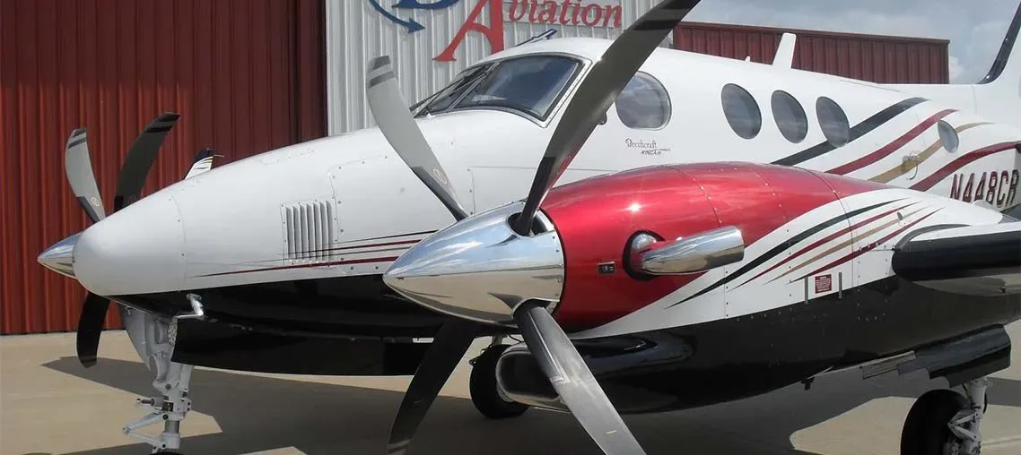 Exterior view of a 2013 Beechcraft King Air C90GTx -135A’s Collins Pro-Line 21 Raisbeck.