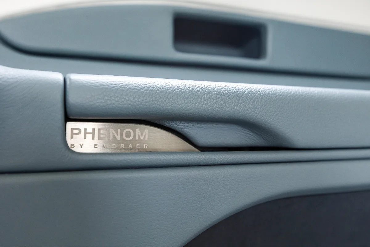 Engine detail of a 2023 Embraer Phenom 100EV.