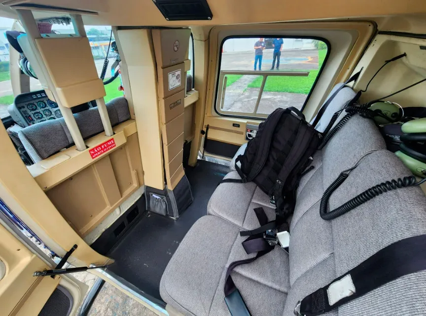 Cabin interior of a 2004 Bell 206B Jet Ranger III.
