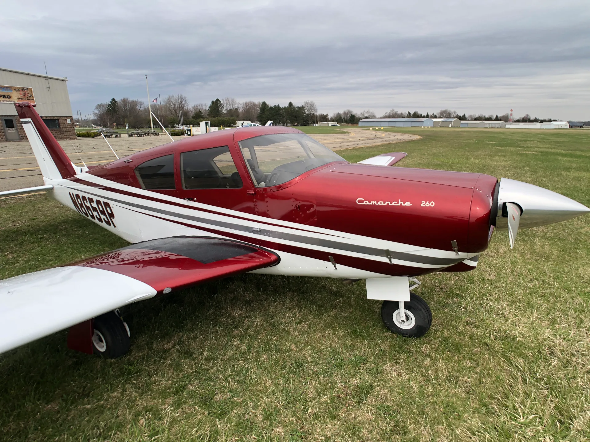 Exterior view of a 1964 Piper Comanche 260 New Scheme.