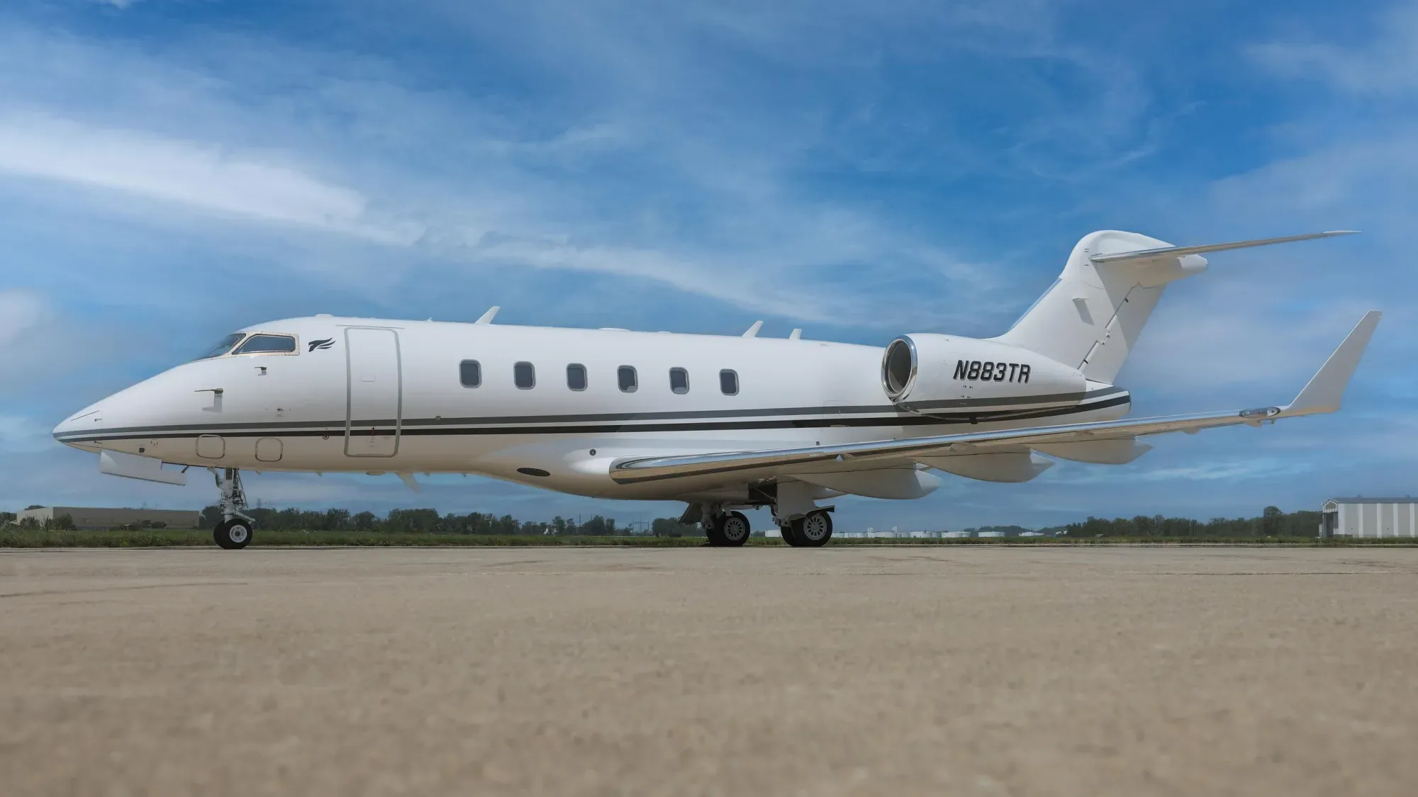 Exterior view of a 2011 Bombardier Challenger 300.