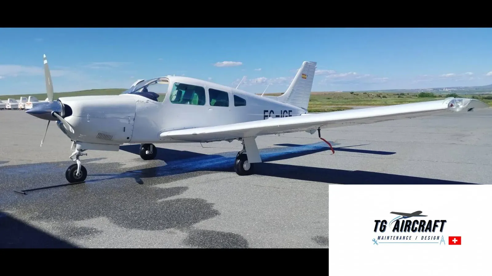 Exterior view of a 1977 Piper PA-28R-201 Arrow III.