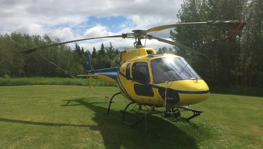 Exterior view of a 1995 Eurocopter AS350B2 2873, C-GVWB.