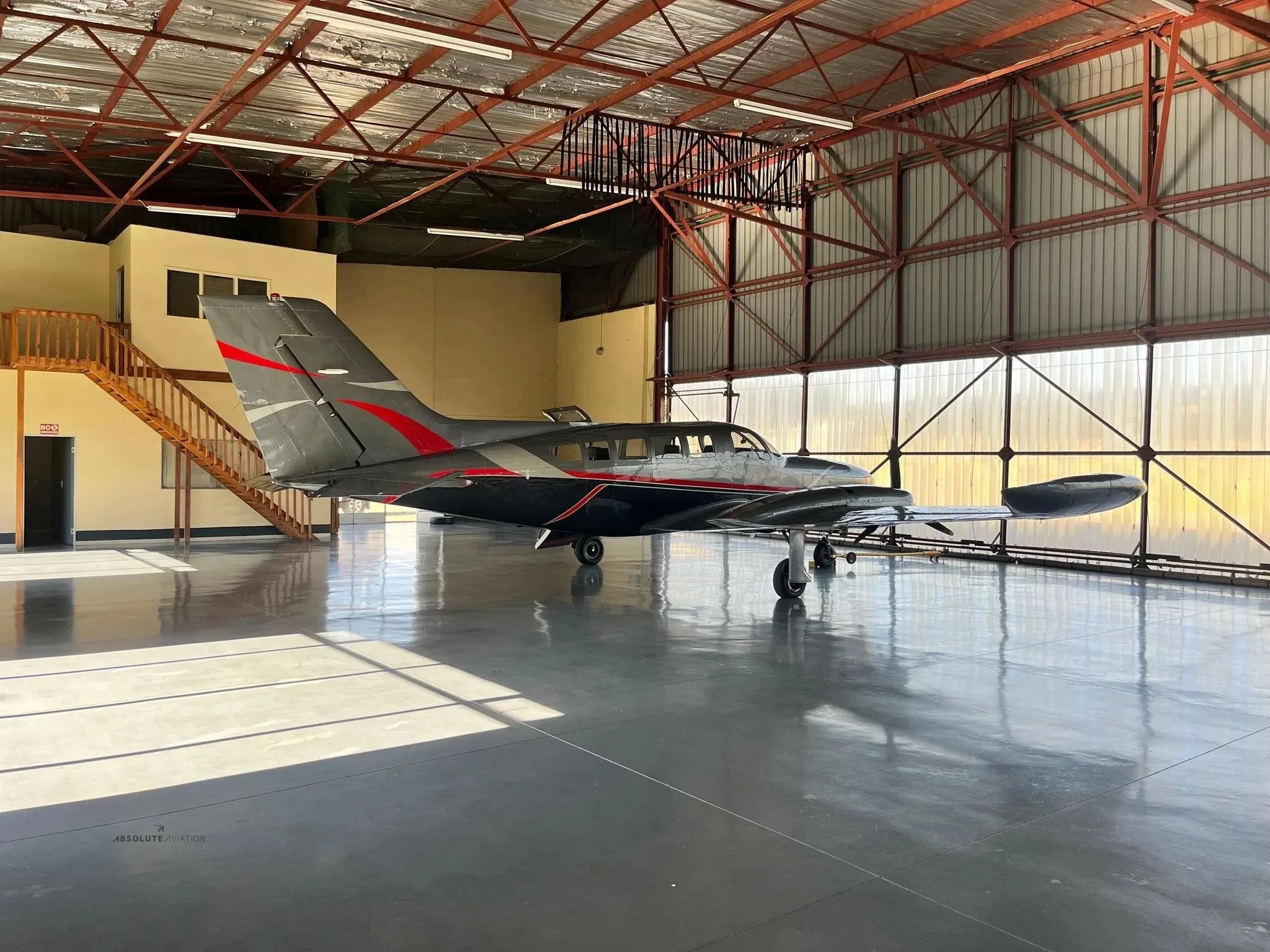 Exterior view of a 1976 Cessna 402B.