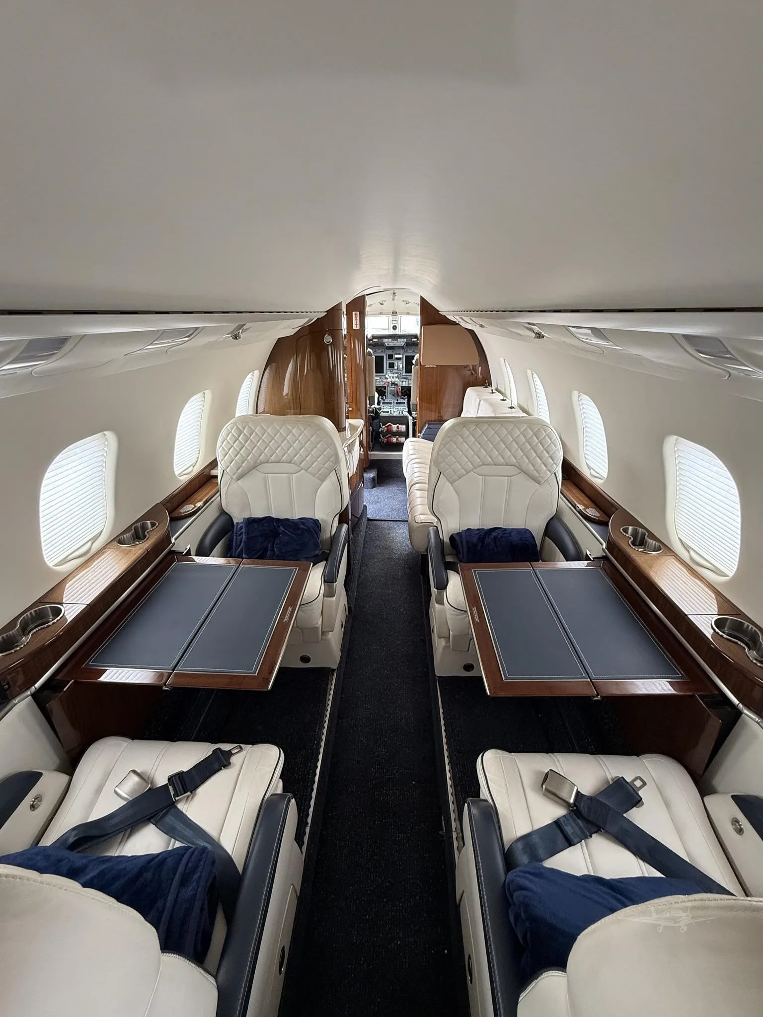 Cabin interior of a 2008 LEARJET 60XR.