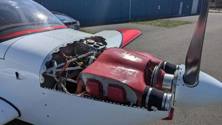 Engine detail of a 2010 Van.