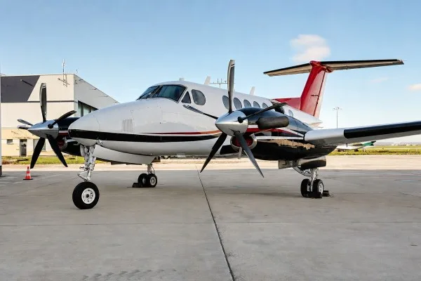 Marketing image of a 1977 Beech King Air 200.