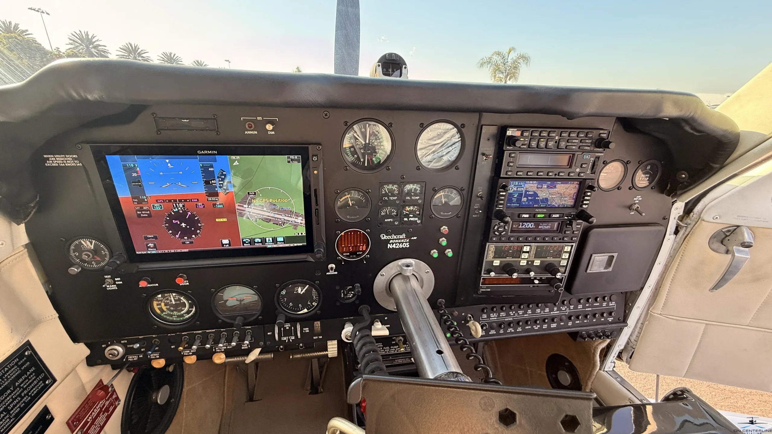 Avionics suite of a 1977 Beechcraft A36 –.