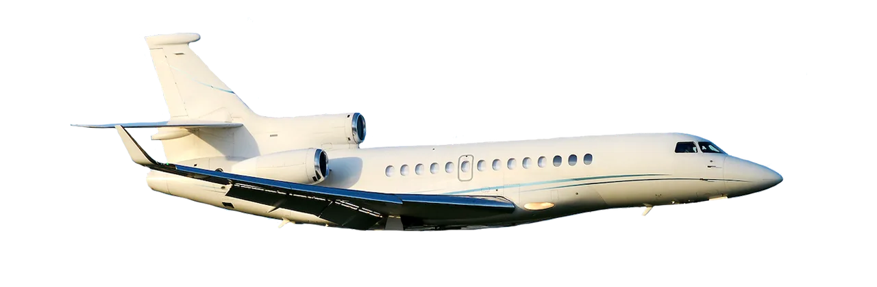 Marketing image of a Dassault Falcon 7X.