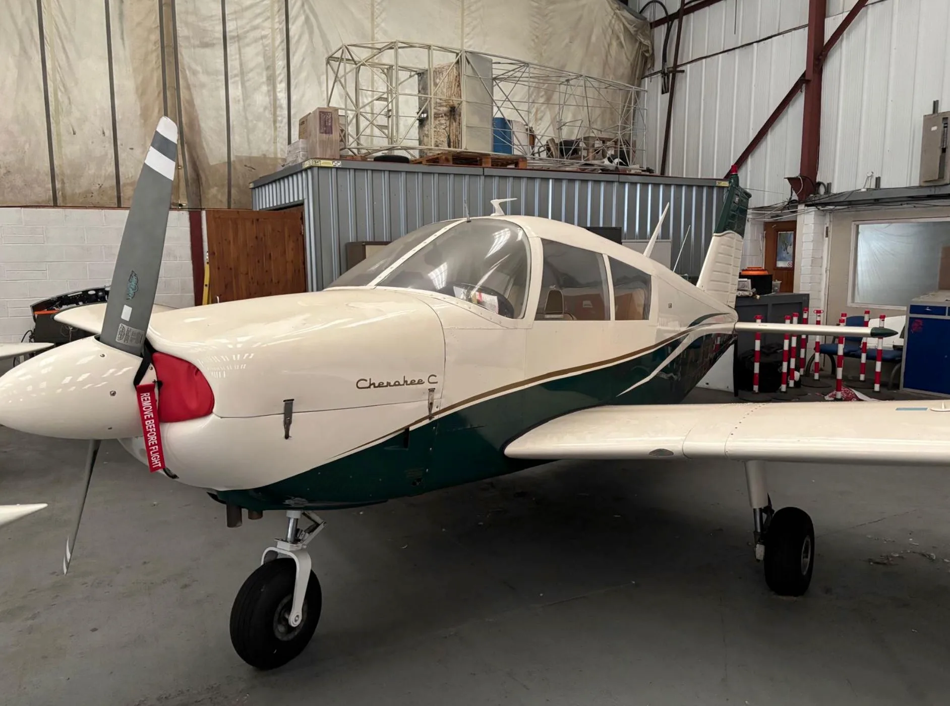 Exterior view of a 1965 Piper PA-28-160 Cherokee.