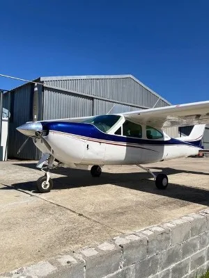 Exterior view of a 1977 Cessna 177RG.