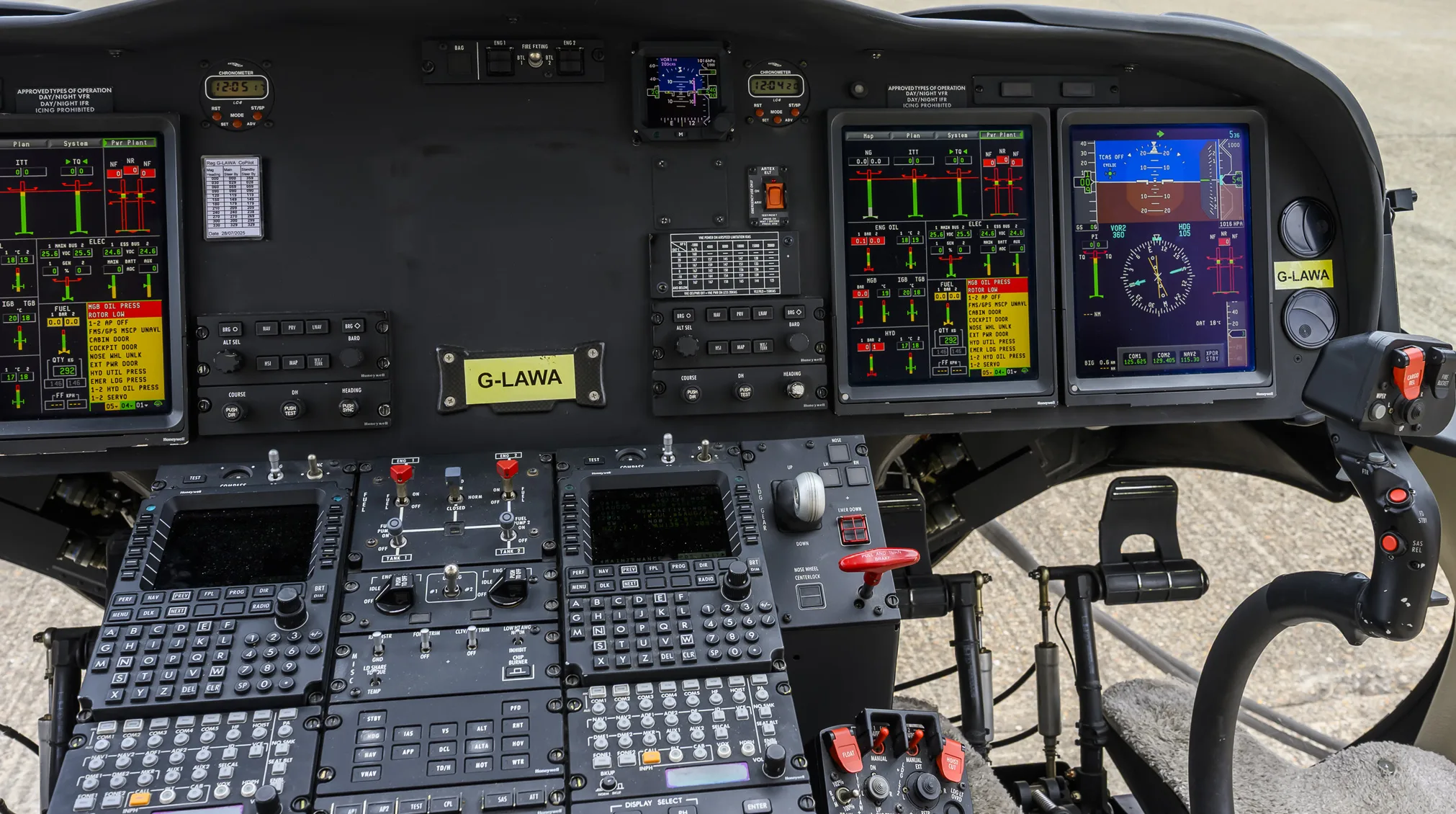 Cockpit and instrument panel of a 2013 Leonardo AW139.