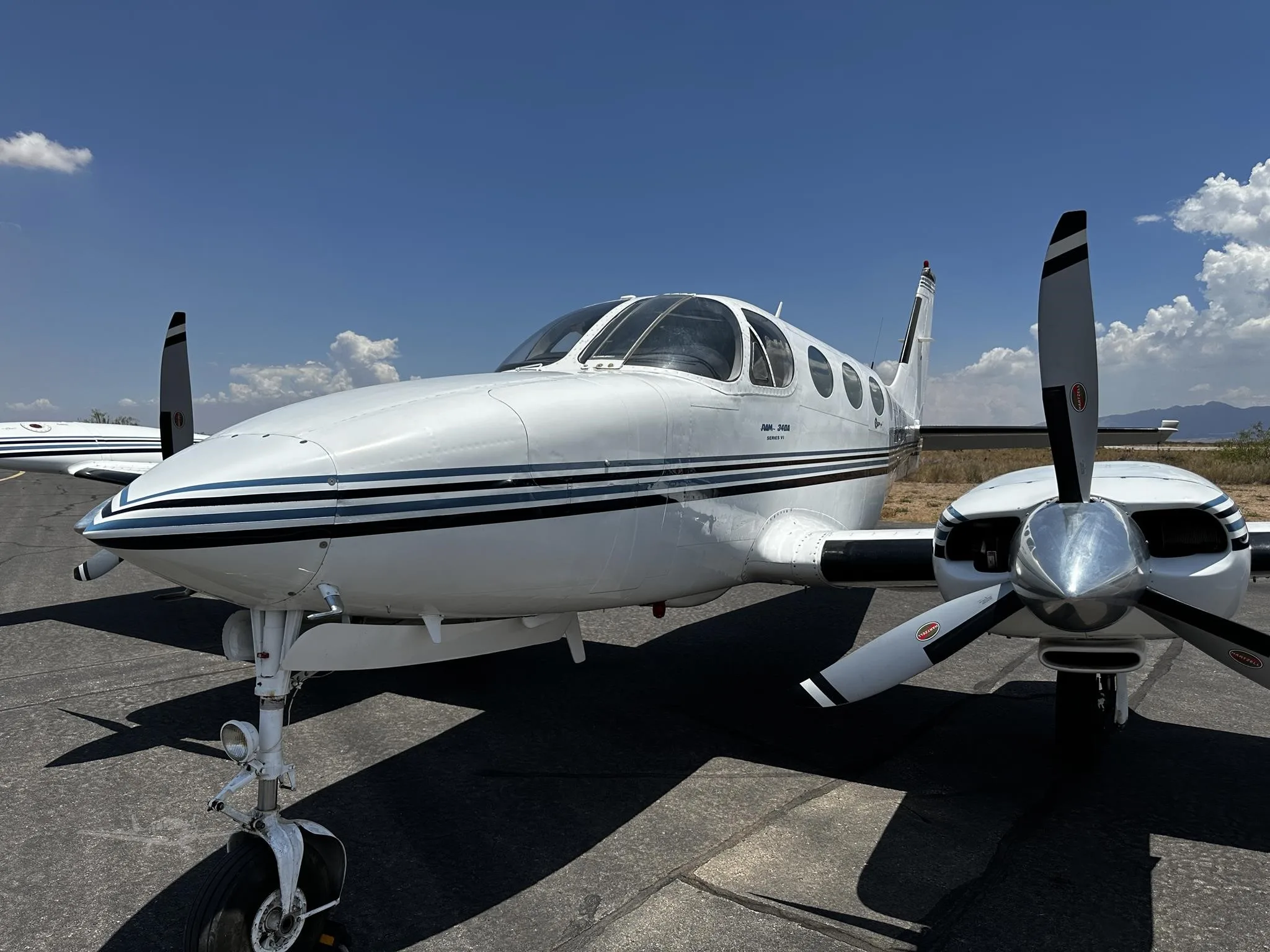 Exterior view of a 1982 CESSNA 340A, N340MB.