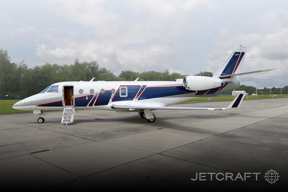 Exterior view of a 2010 Gulfstream G150.