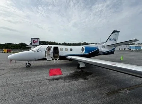 Exterior view of a 1977 CESSNA CITATION ISP, N16NL.