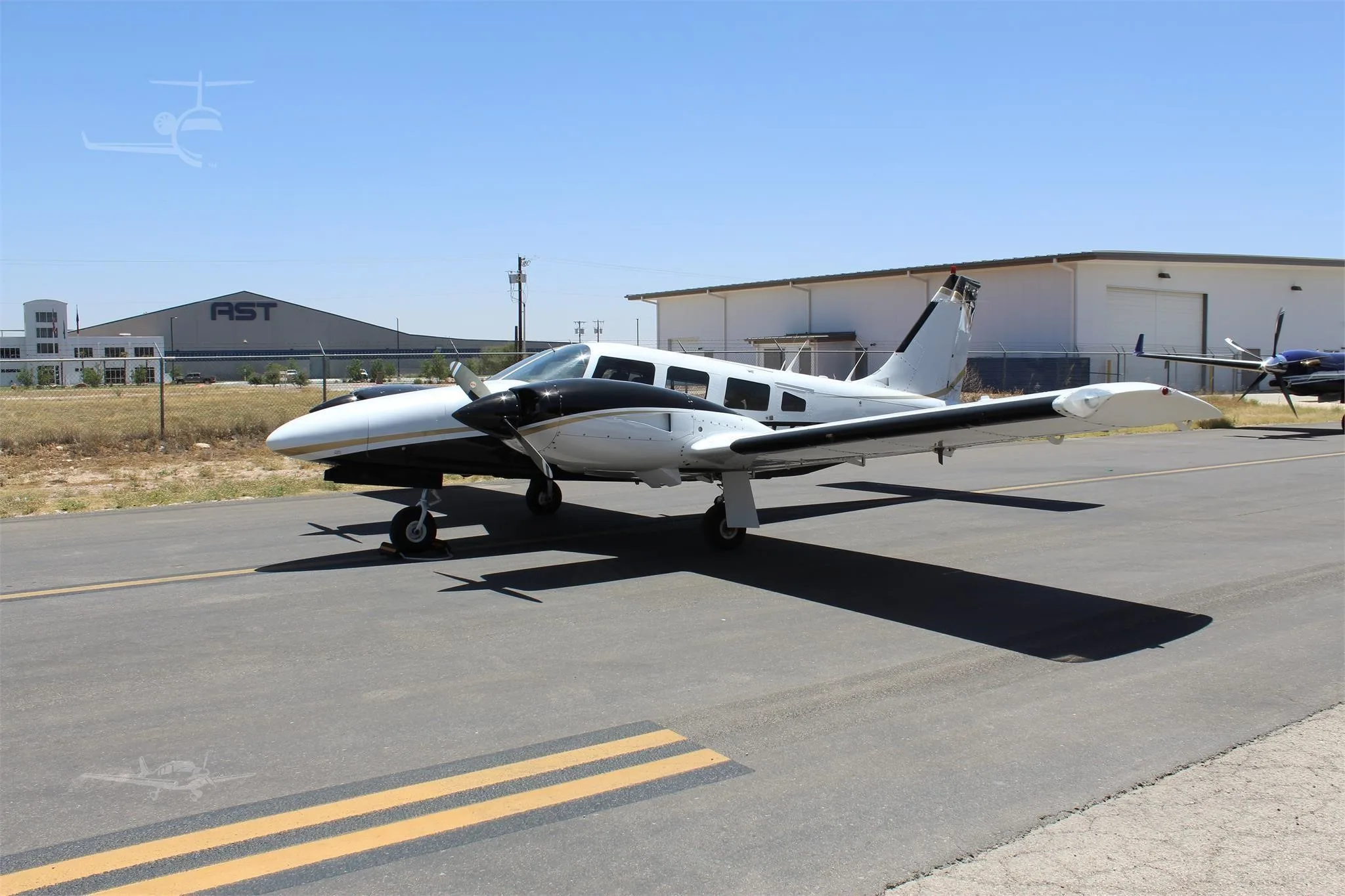 Exterior view of a 1980 PIPER SENECA II, N3570B.
