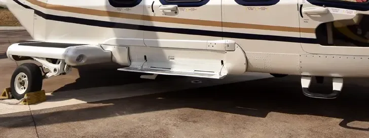 Exterior view of a 2015 Leonardo AW139, G-LXRY.