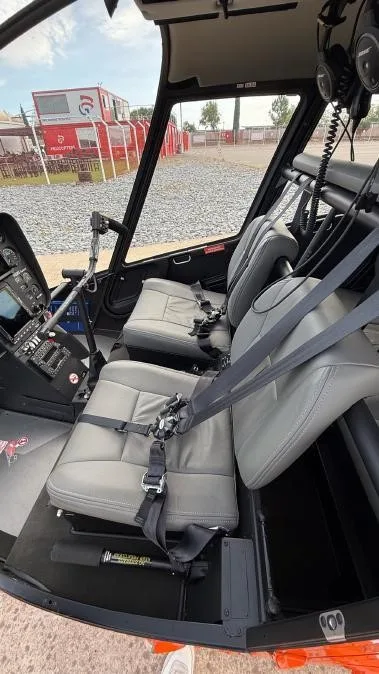 Cockpit and instrument panel of a 2020 ROBINSON R66 TURBINE MARINE.
