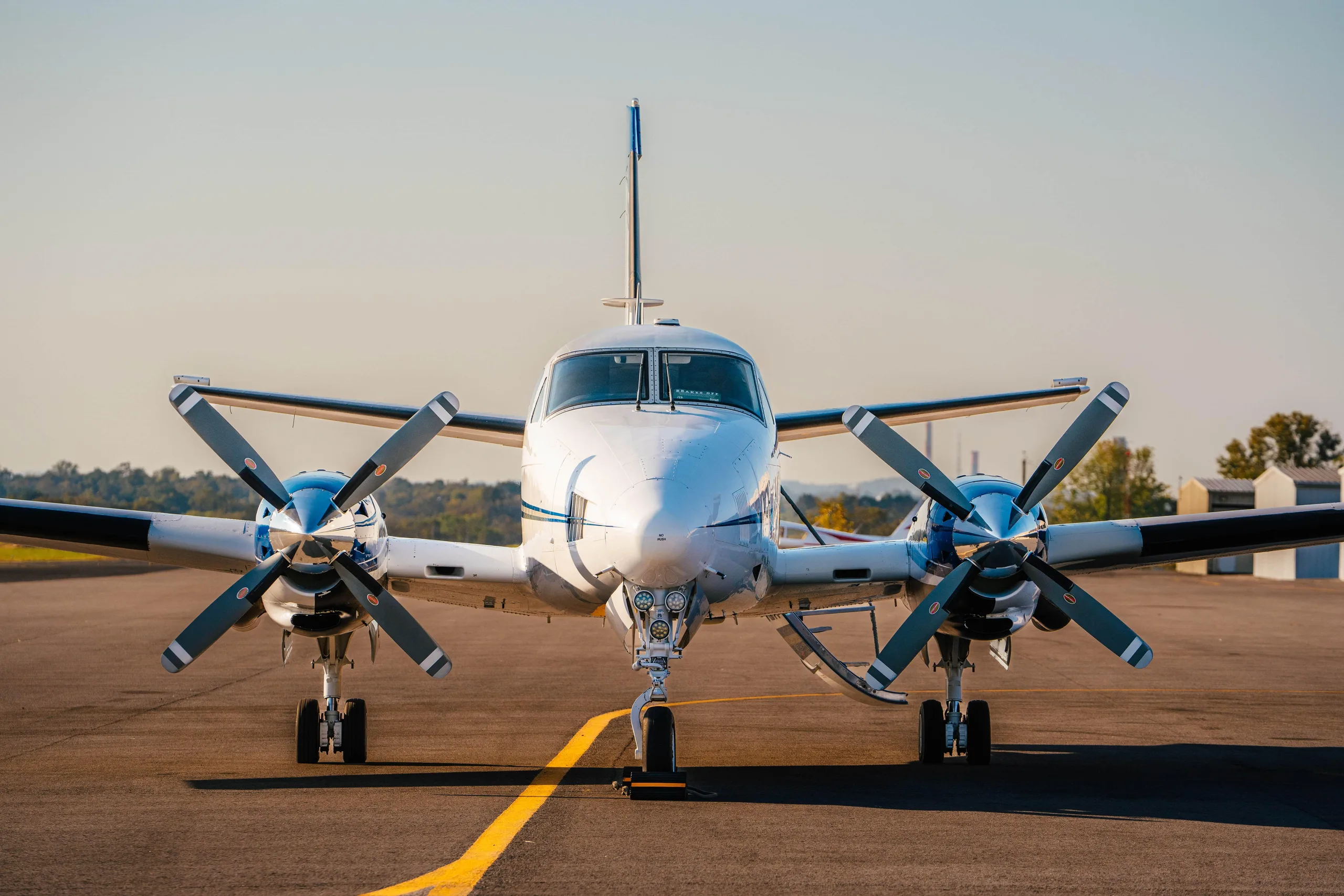 Exterior view of a 1980 Beechcraft King Air B100.