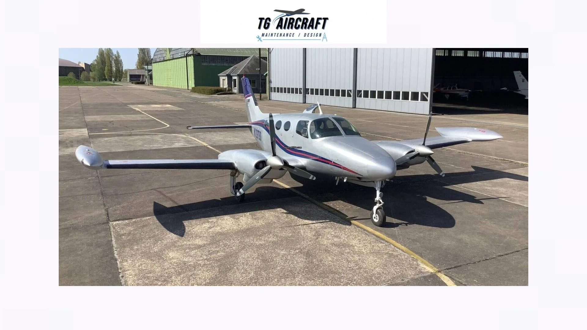 Exterior view of a 1967 Cessna 411A.