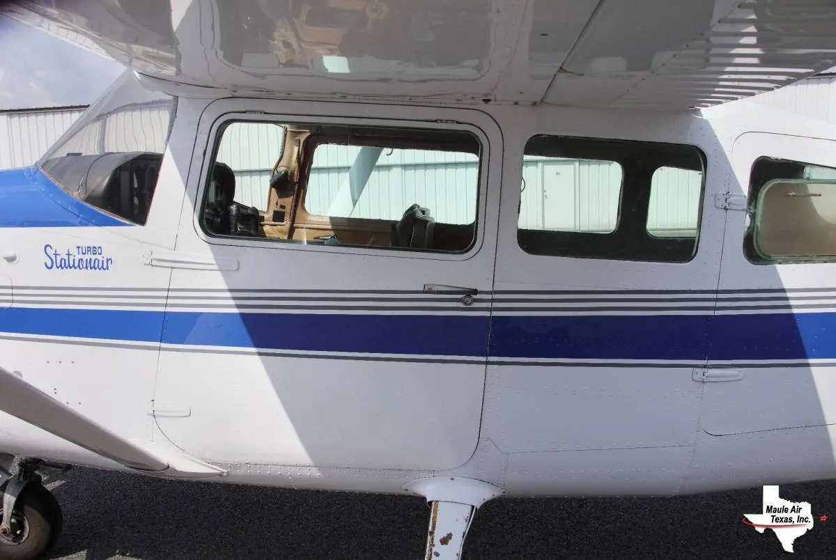 Exterior view of a 1967 Cessna TP206C Turbo Super Skylane.
