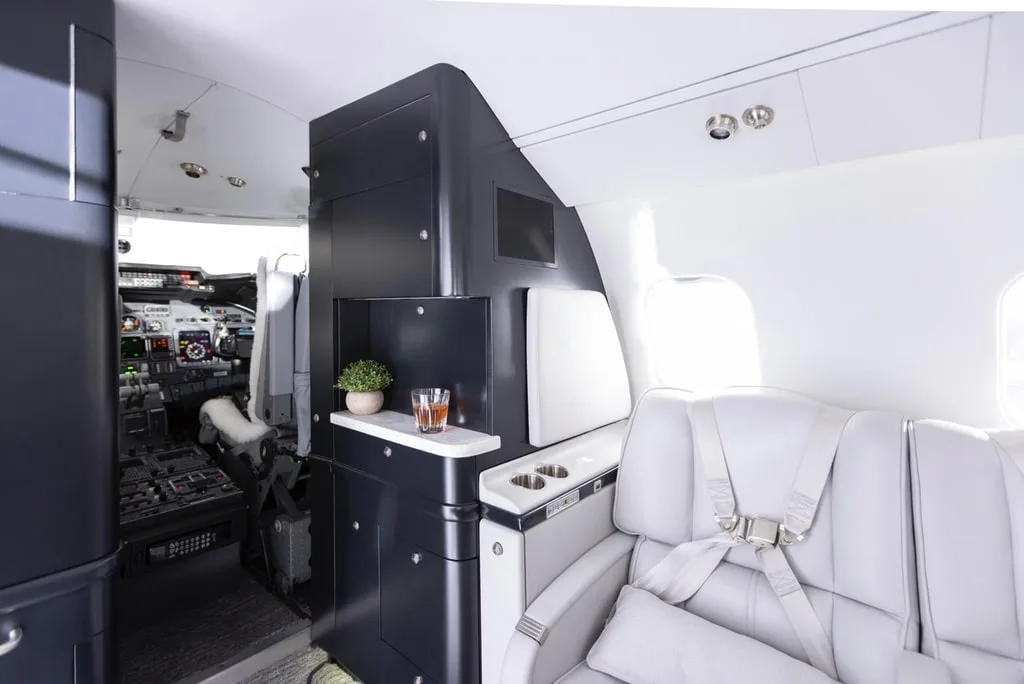 Cabin interior of a 2003 Bombardier LEARJET 60 | Leviate Air Group.