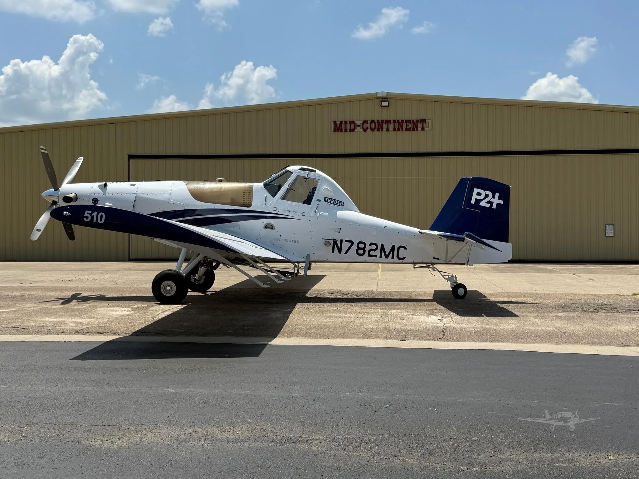 Exterior view of a 2026 THRUSH 510P2+, N782MC.