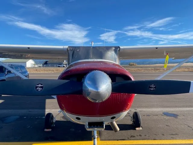Exterior view of a 1956 Cessna 182A Skyline, N5432B.