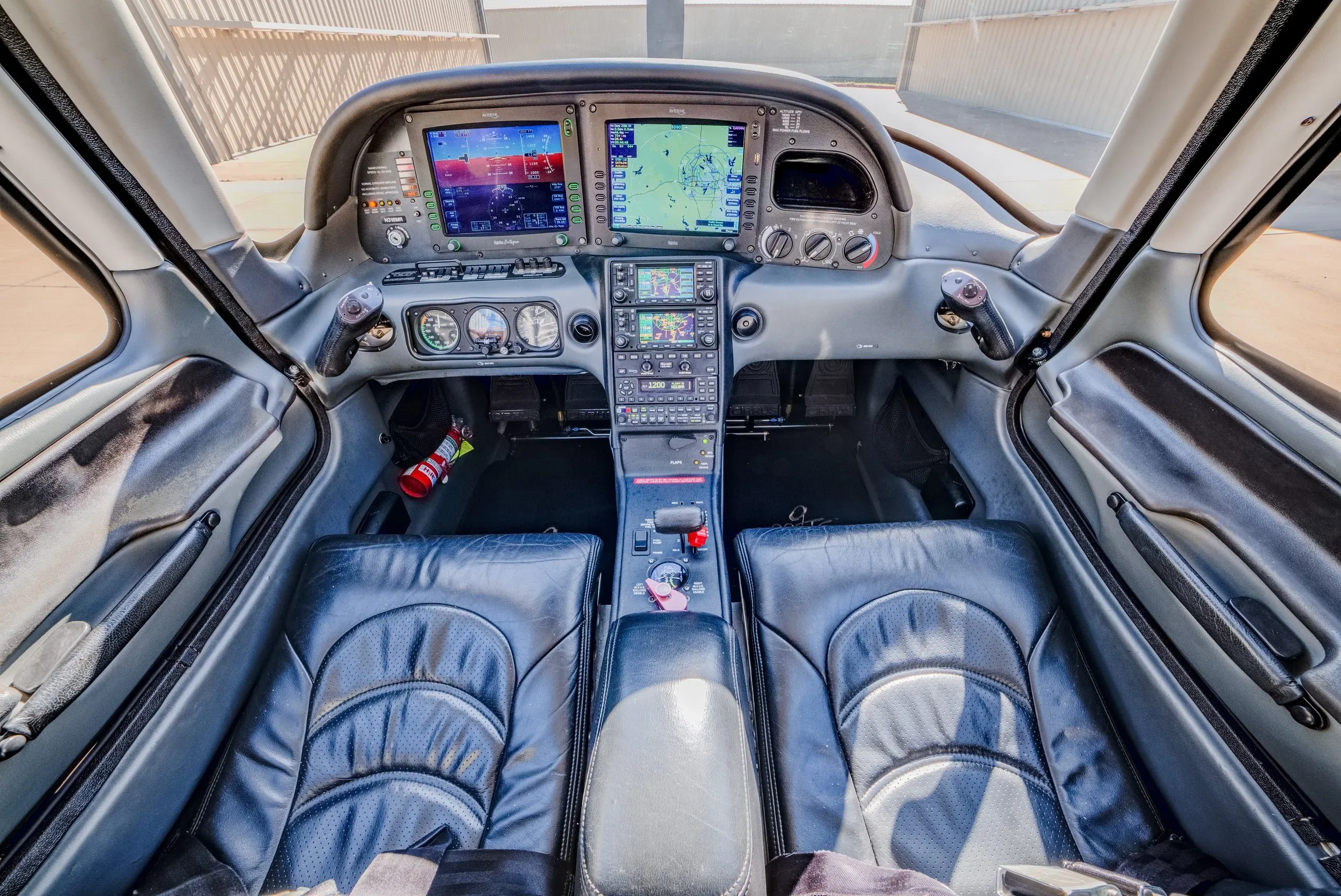 Cockpit and instrument panel of a 2006 Zane Co Aero SR22 G2 GTS.