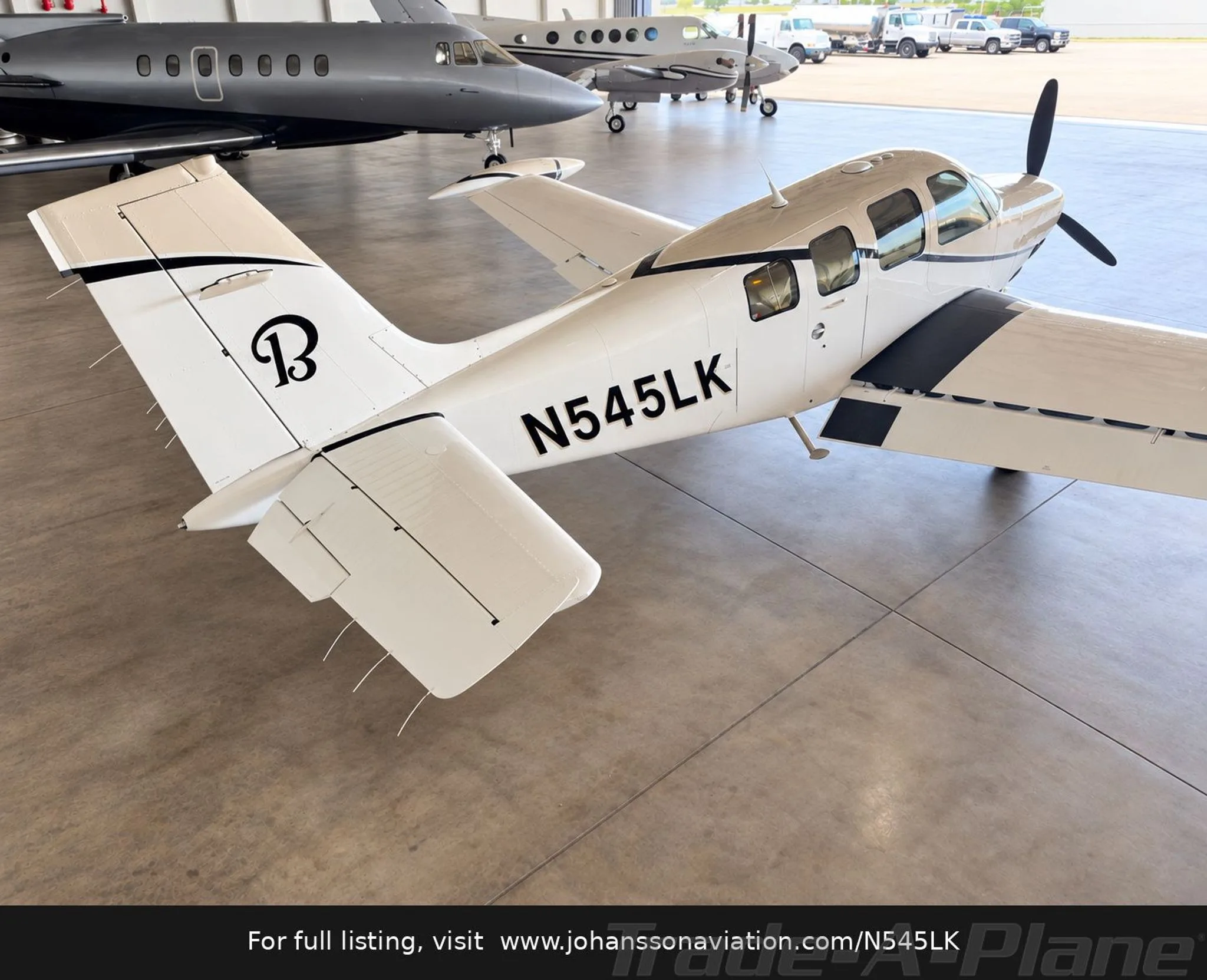 Exterior view of a 2000 BEECHCRAFT A36 BONANZA TURBO NORMALIZED, N545LK.