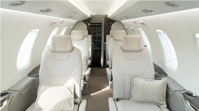 Cabin interior of a 2023 Pilatus.