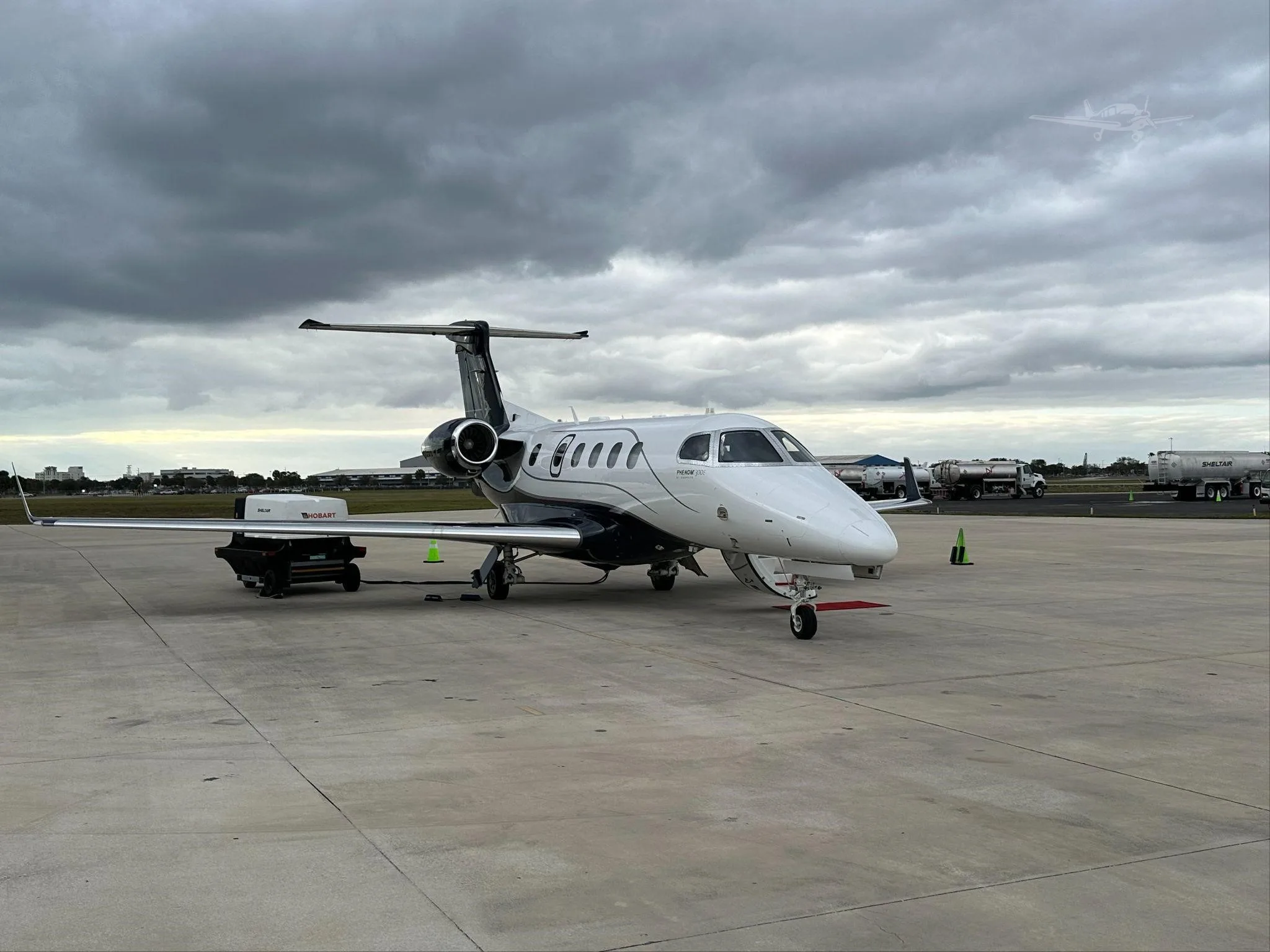 Exterior view of a 2023 EMBRAER PHENOM 300E.