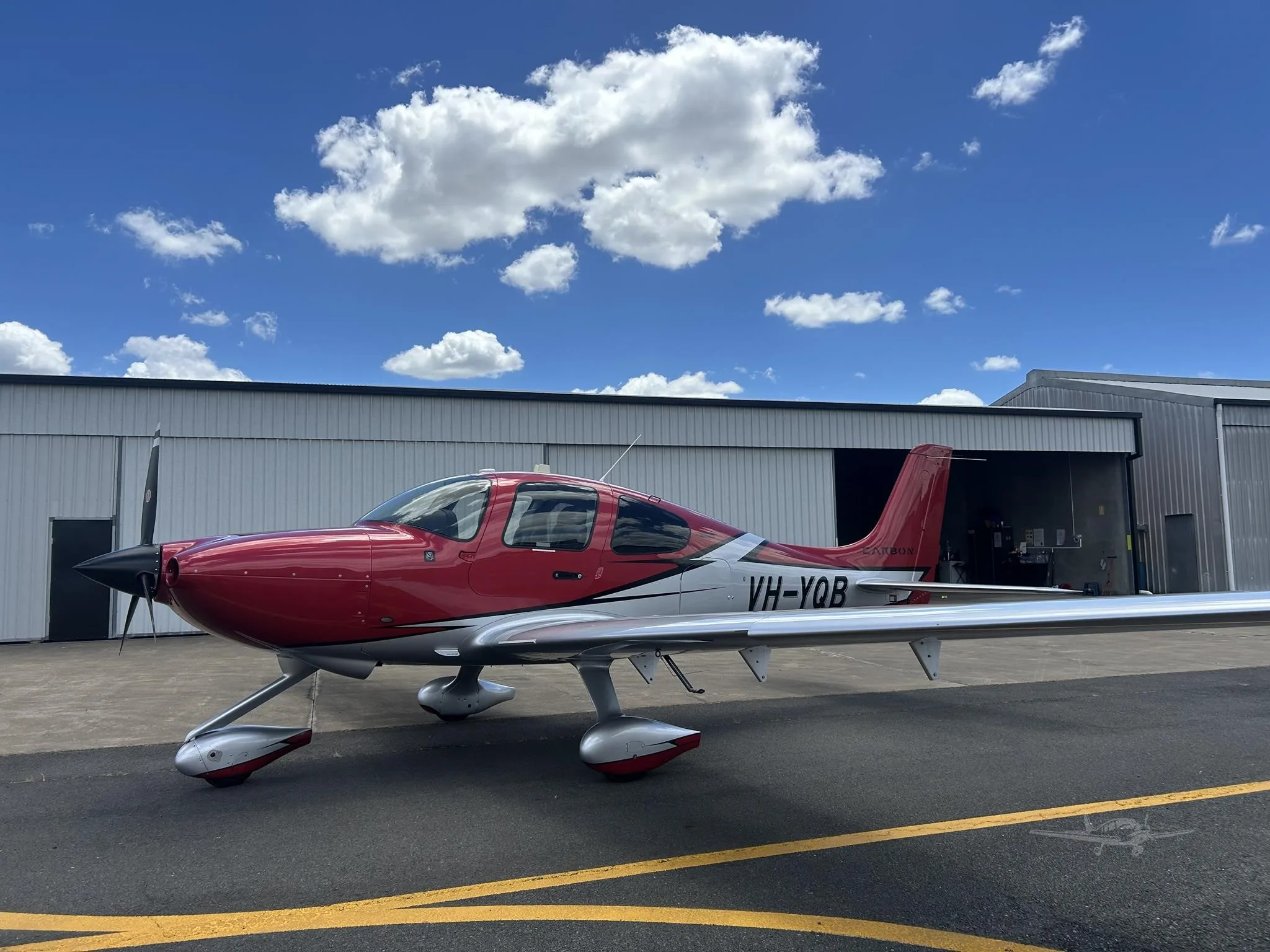 Exterior view of a 2022 CIRRUS SR20-G6, VH-YQB.