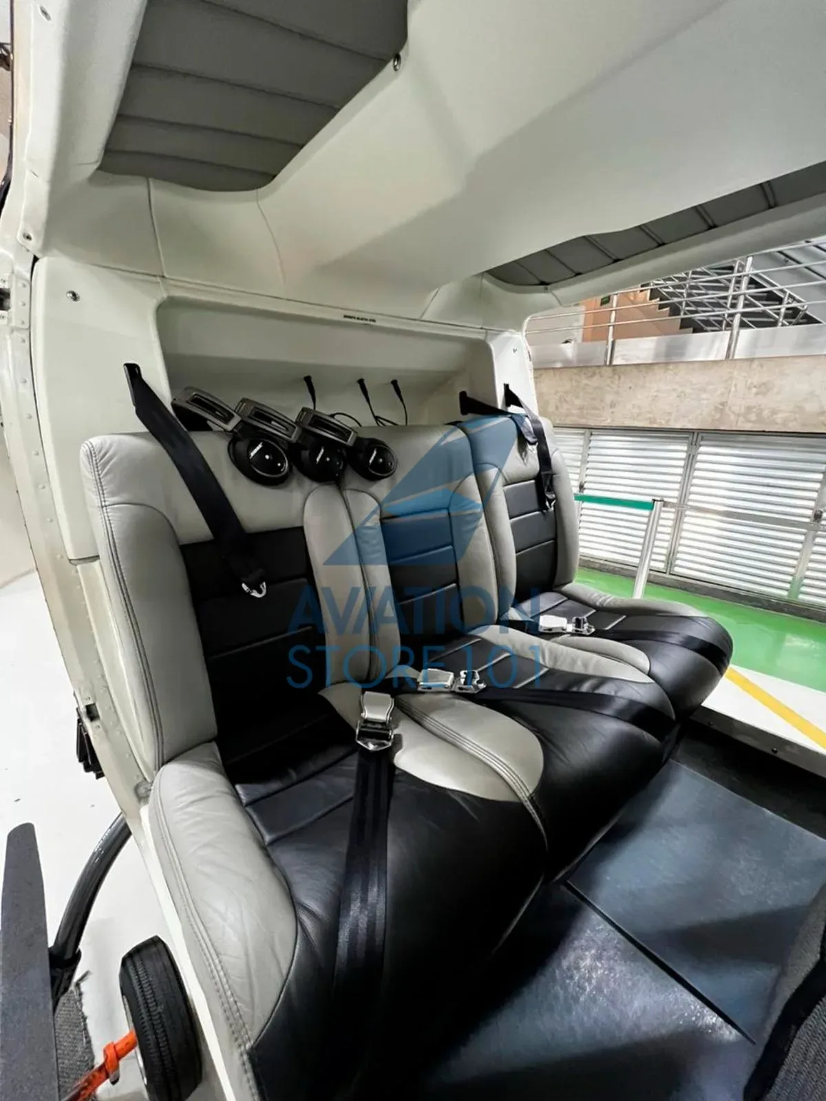 Cabin interior of a 1994 Bell 206B Jet Ranger III.