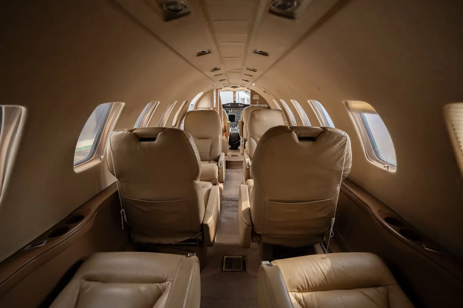 Cabin interior of a 1999 Cessna Citation Bravo.