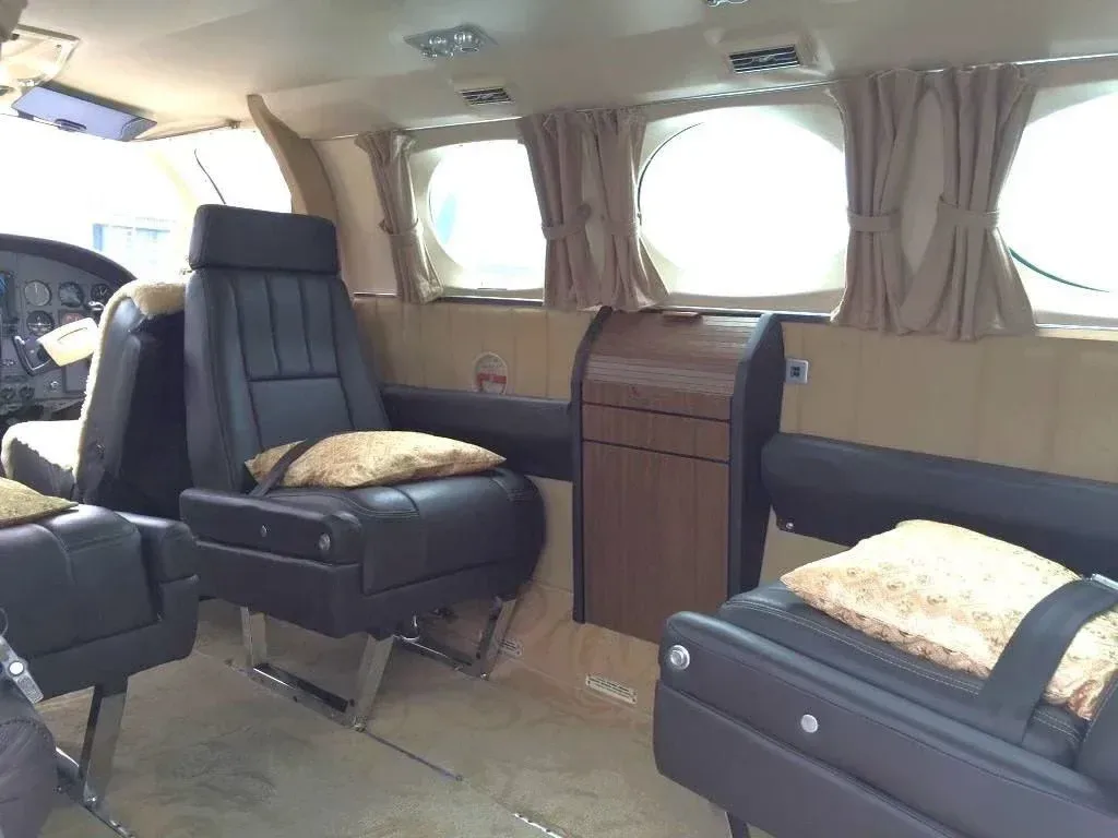 Cabin interior of a 1977 Cessna 421C.