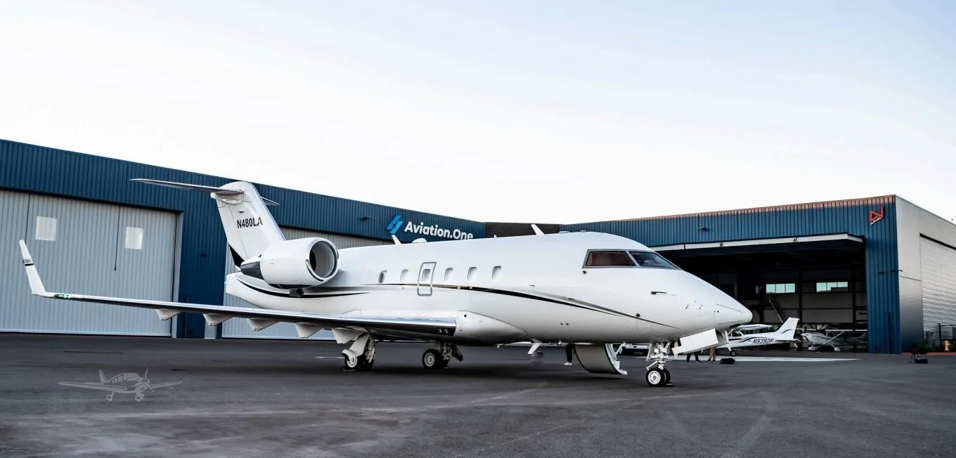 Exterior view of a 1983 BOMBARDIER CHALLENGER 601-3A, N480LA.