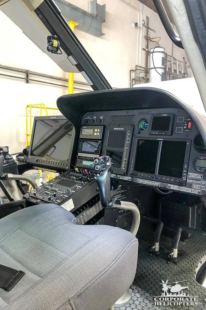 Cockpit and instrument panel of a 2011 Eurocopter AS350 B2.